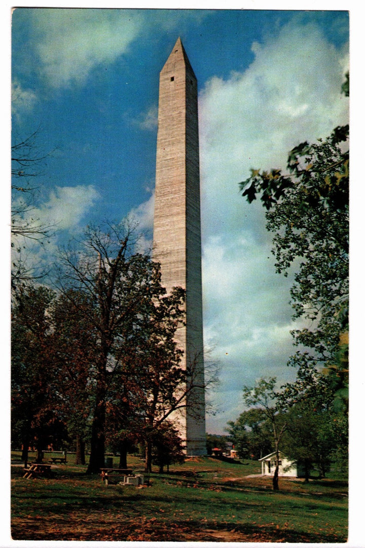 1950s Jefferson Davis Monument in Fairview, Kentucky vintage postcard.