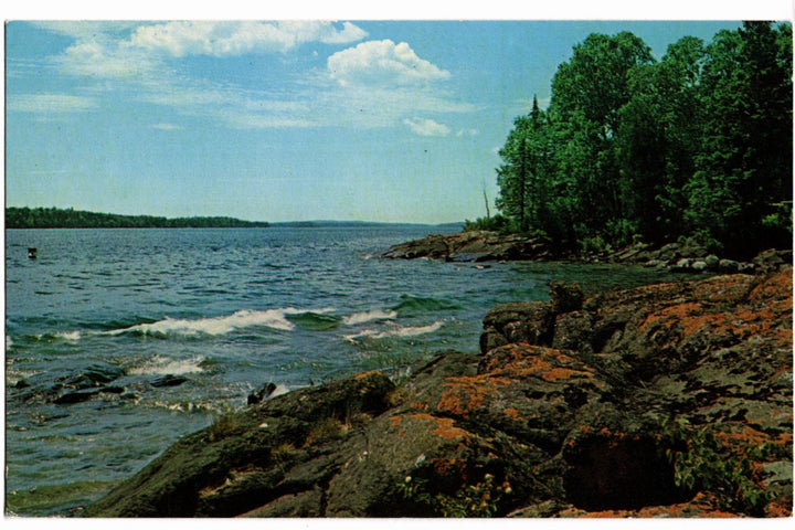 1965 Rock Harbor Shore Isle Royale Nat'l Park Michigan Vintage Postcard.