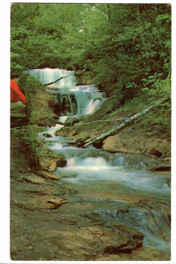 1950s Grand Falls Sable River, Grand Marais, Michigan Vintage Postcard.