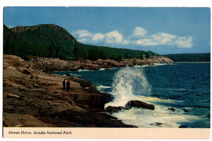 1971 Surf Along Ocean Drive Acadia National Park Maine Vintage Postcard.