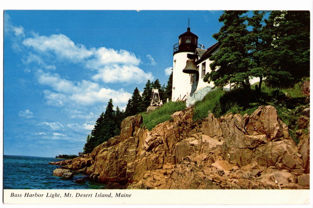 1971 Bass Harbor Head Light Mount Desert Island Maine Vintage Postcard.