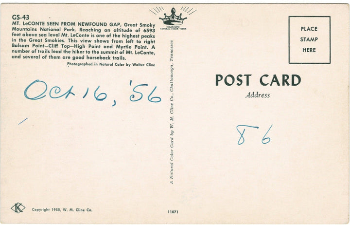 Back of postcard.