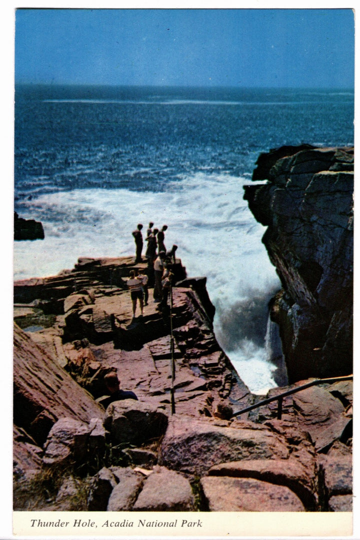 1971 Thunder Hole Acadia National Park Maine Vintage Postcard.