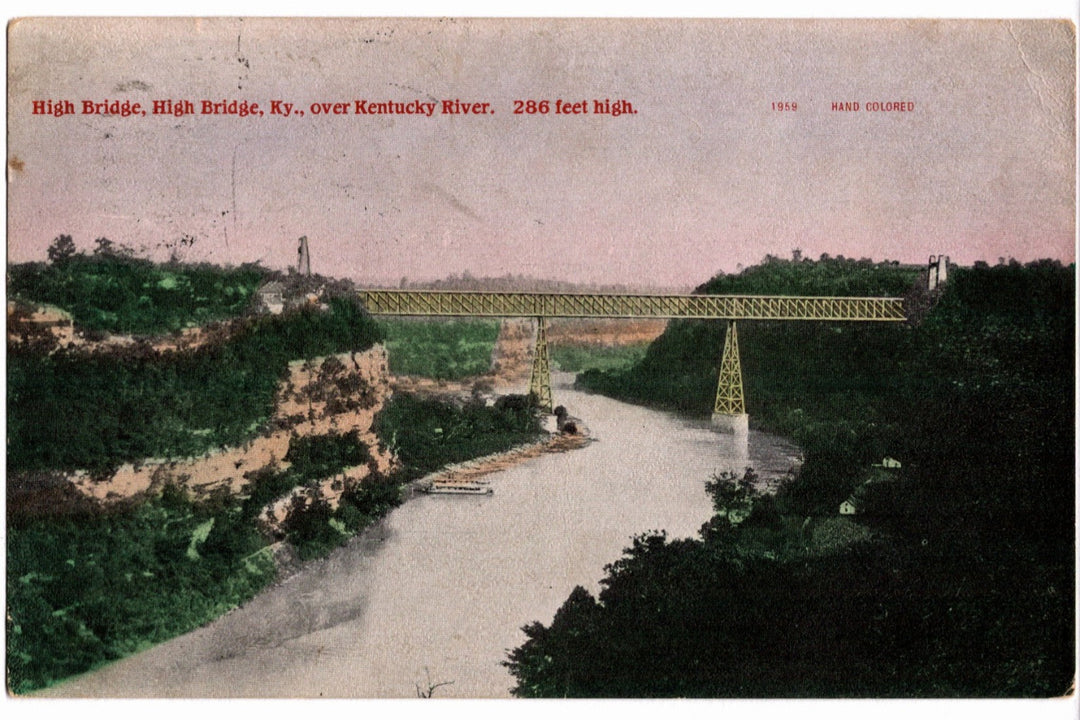 1909 High Bridge Kentucky River High Bridge Kentucky Vintage Postcard.