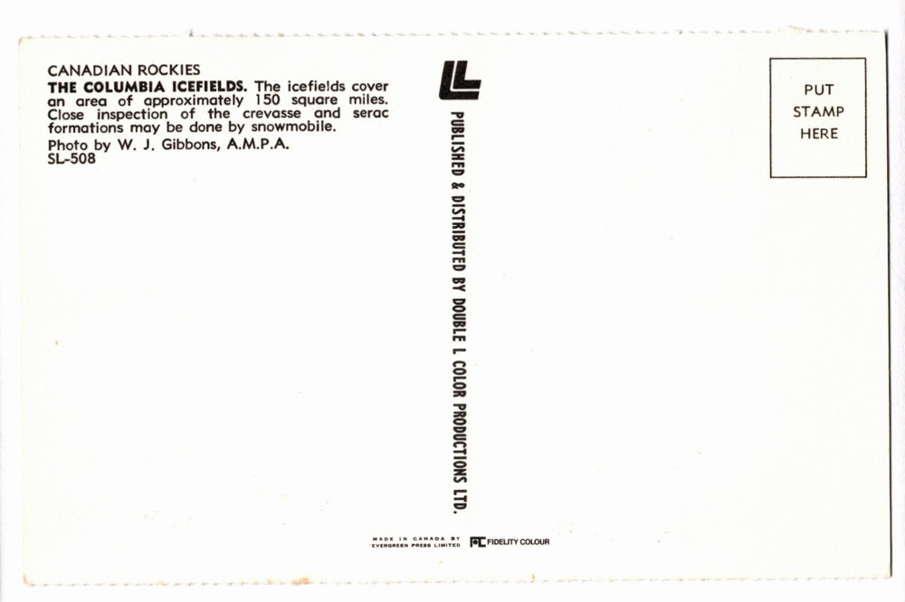 Back of a postcard with text and a logo, featuring 'Double Color Productions Ltd.'