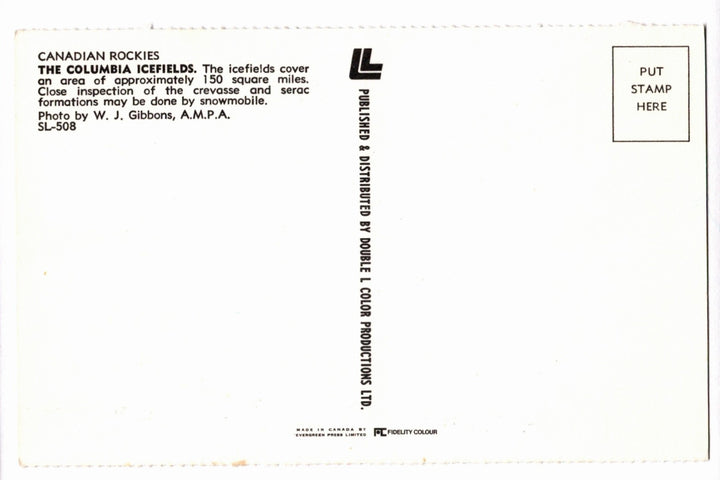 Back of a postcard with text and a logo, featuring 'Double Color Productions Ltd.'