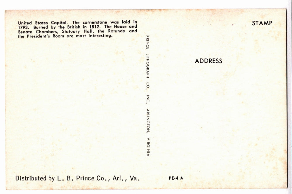 1950s US Capitol Framed by Blooming Crape Myrtle, DC Vintage Postcard.