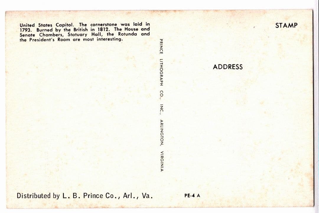 1950s US Capitol Framed by Blooming Crape Myrtle, DC Vintage Postcard.