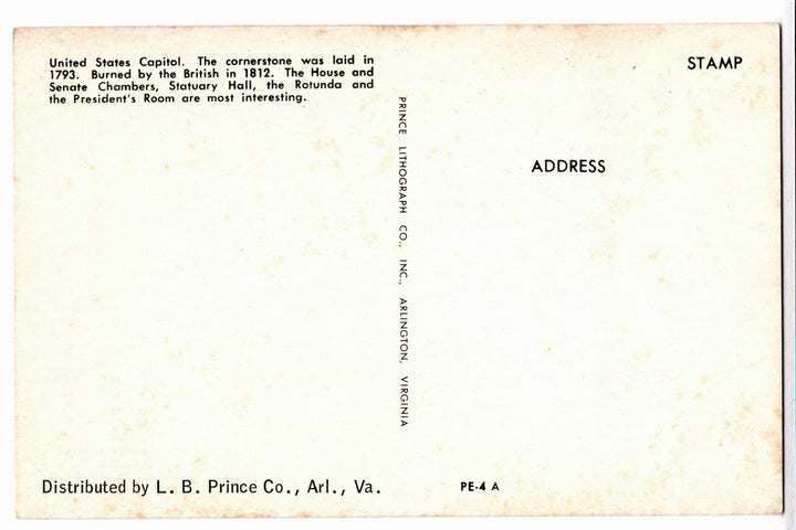 1950s US Capitol Framed by Blooming Crape Myrtle, DC Vintage Postcard.