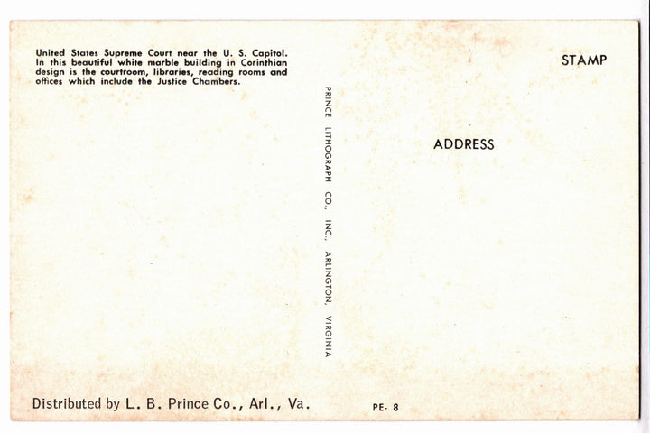 1950s United States Supreme Court in Summer Light Vintage Postcard.