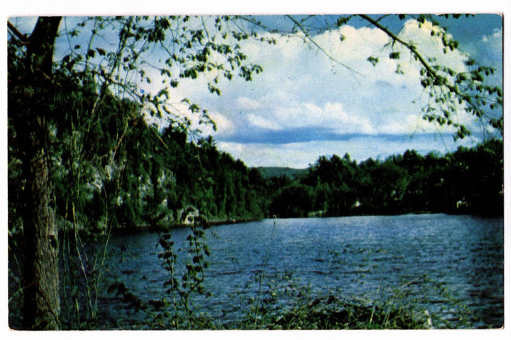 1953 Ozarks Scenic Lake, Marked Dansville, NY Vintage Postcard.