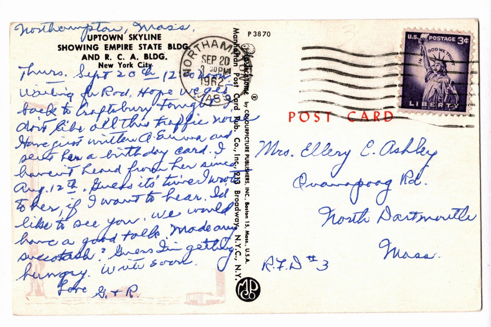 1960s RCA Building, Empire State, New York City Vintage Postcard.