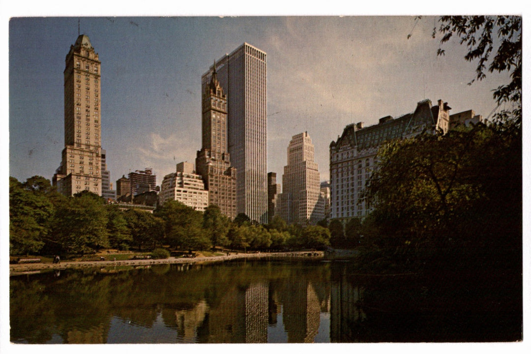 1960s Central Park New York City Skyline Vintage Postcard.