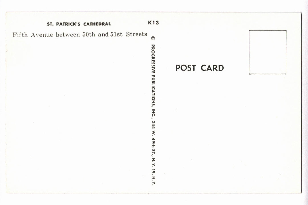 1950s St. Patrick’s Cathedral Aerial View New York City Vtg Postcard.