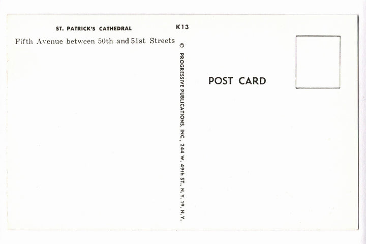 1950s St. Patrick’s Cathedral Aerial View New York City Vtg Postcard.