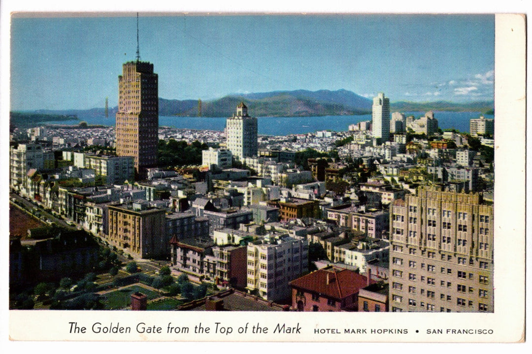 1950s Golden Gate from Top of the Mark San Francisco Vintage Postcard.