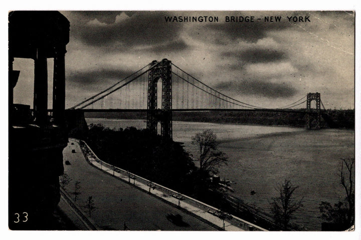 1930s Moody George Washington Bridge, New York City Vintage Postcard.
