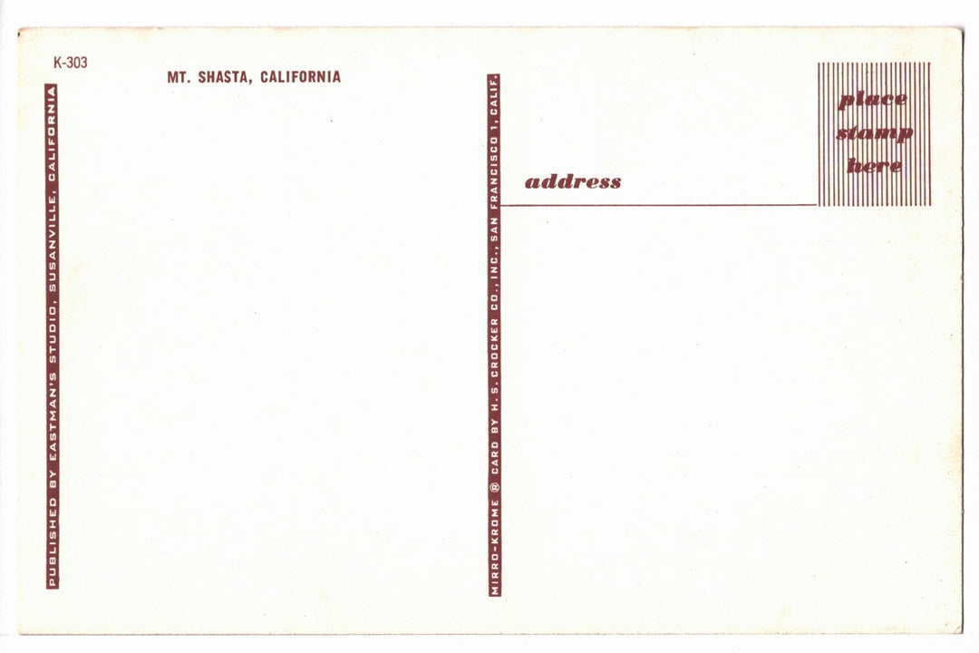 1950s Mount Shasta Winter Scene, California Vintage Postcard.