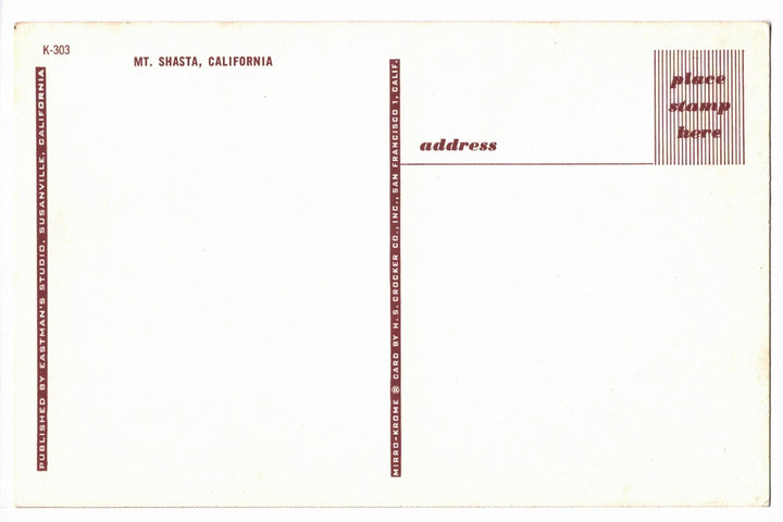 1950s Mount Shasta Winter Scene, California Vintage Postcard.