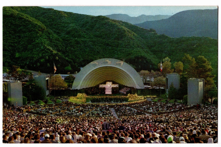 1957 Hollywood Bowl Easter Sunrise Service Los Angeles CA Vtg Postcard.
