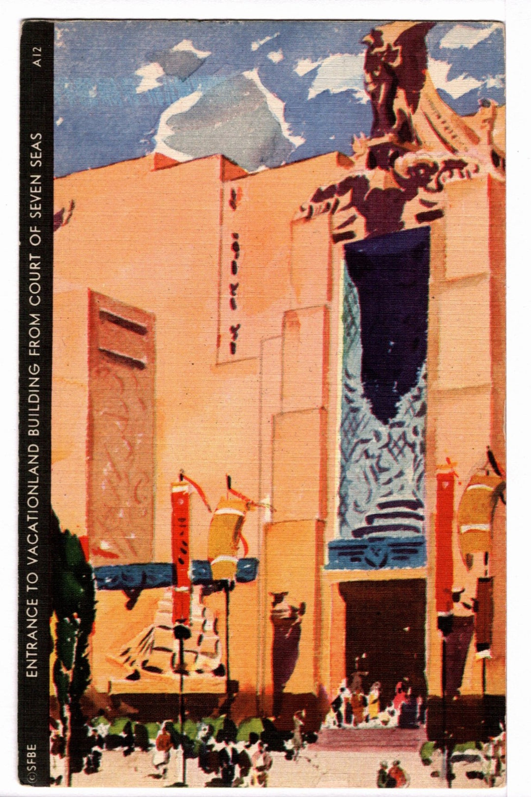 1939 Vacationland Entrance San Francisco Expo California Vtg Postcard.