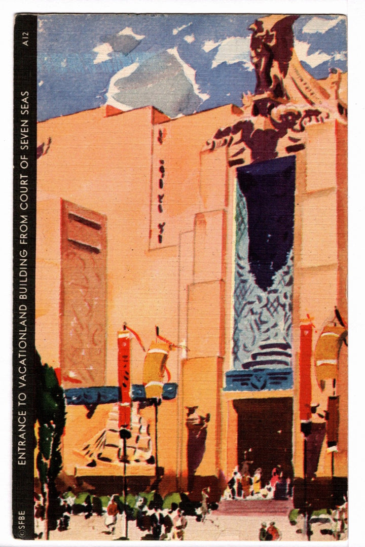 1939 Vacationland Entrance San Francisco Expo California Vtg Postcard.