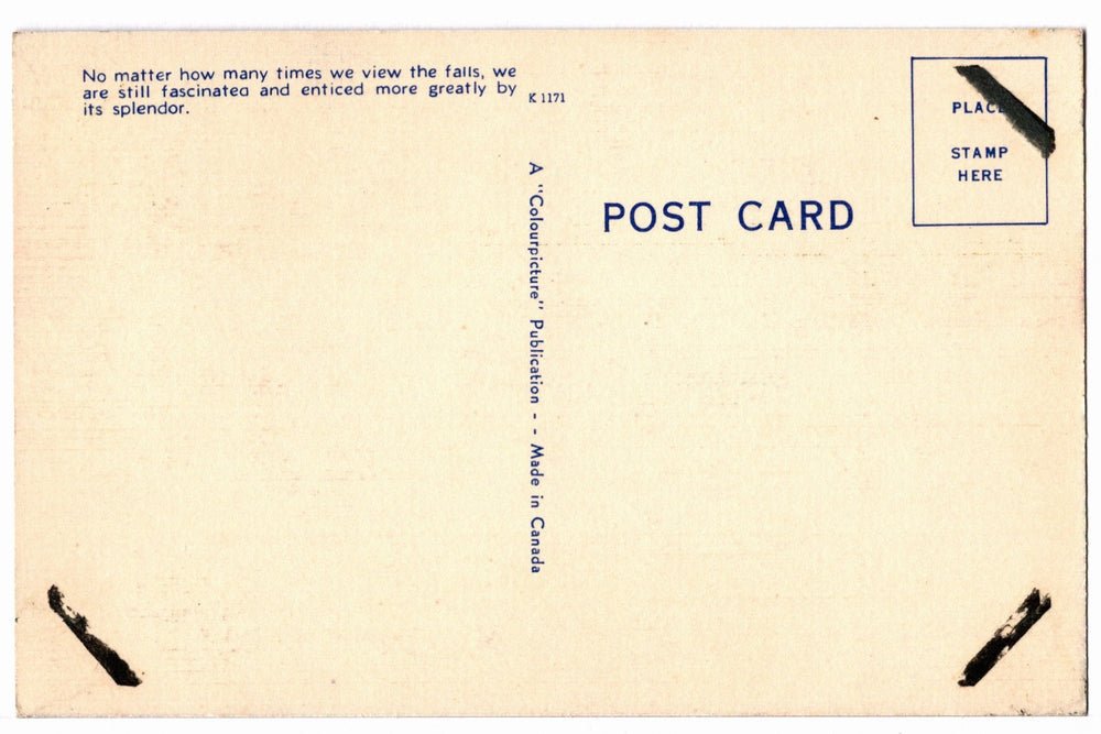 1940s Canadian Side of Niagara Falls Vintage Postcard.