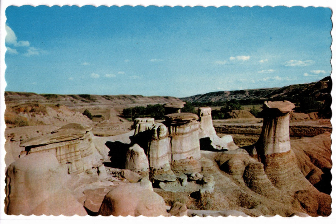 1958 Canadian Badlands Drumheller Hoodoos Canada Vintage Postcard.