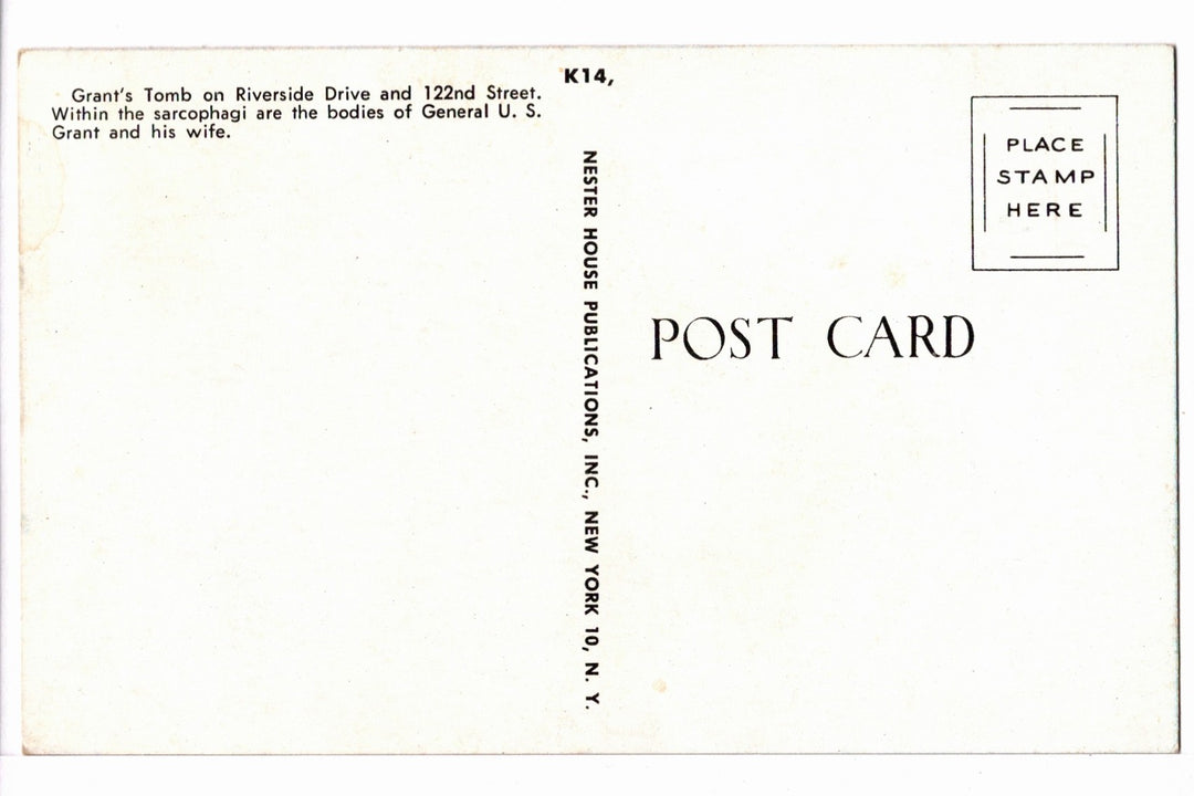 1950s Grant’s Tomb, New York City Halftone Print Vintage Postcard.