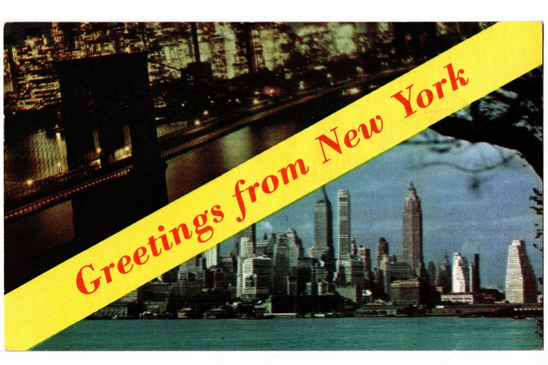 1961 Greetings from New York Montage Vintage Postcard.