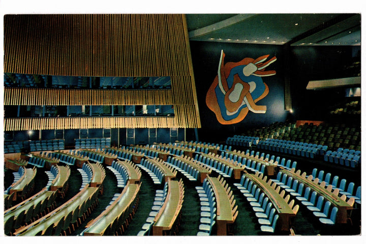 1960s General Assembly Hall, United Nations, New York Vintage Postcard.