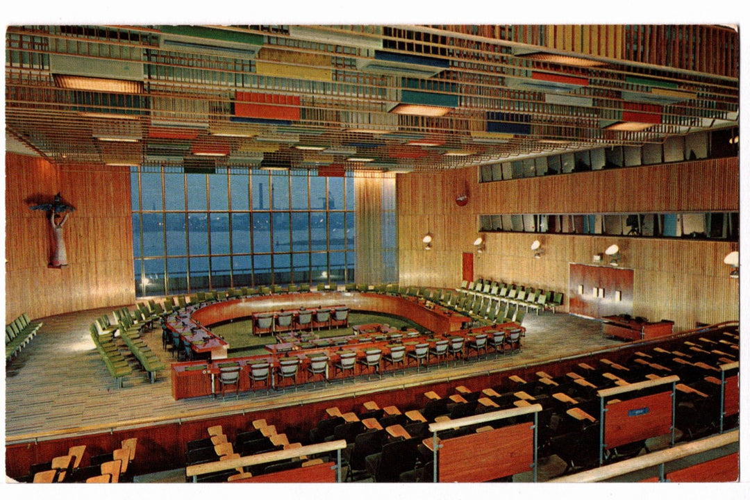 1960s Trusteeship Council United Nations, New York Vintage Postcard.