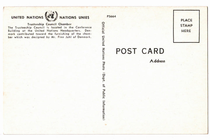 1960s Trusteeship Council United Nations, New York Vintage Postcard.