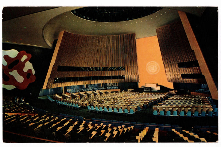 1960s General Assembly Hall, United Nations, New York Vintage Postcard.