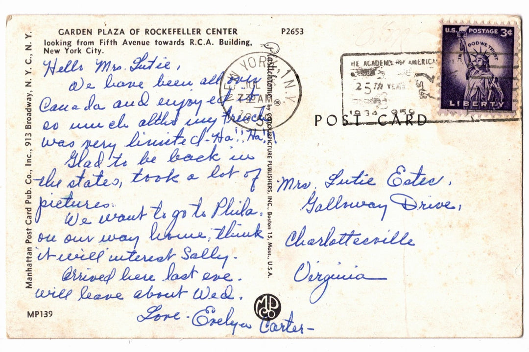 1950s Garden Plaza of Rockefeller Center, New York