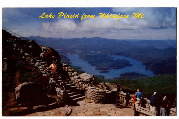 1960s Whiteface Mountain Summit Stairway Lake Placid NY Vtg Postcard.