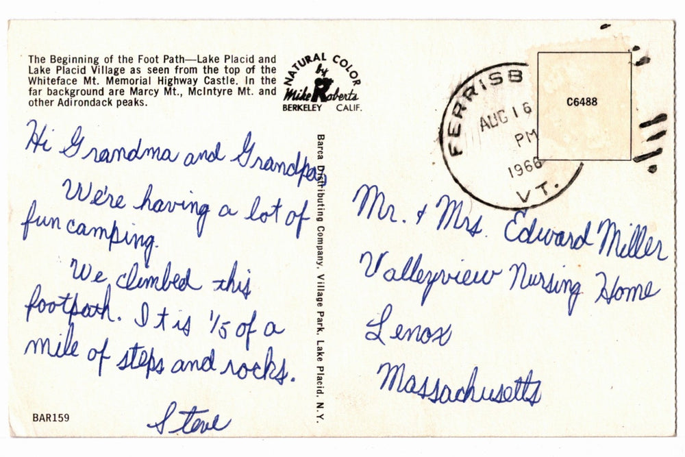 1960s Whiteface Mountain Summit Stairway Lake Placid NY Vtg Postcard