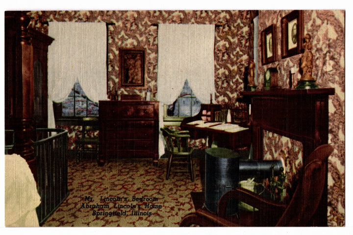 1955 Abraham Lincoln’s Home, Springfield, Illinois Vintage Postcard.