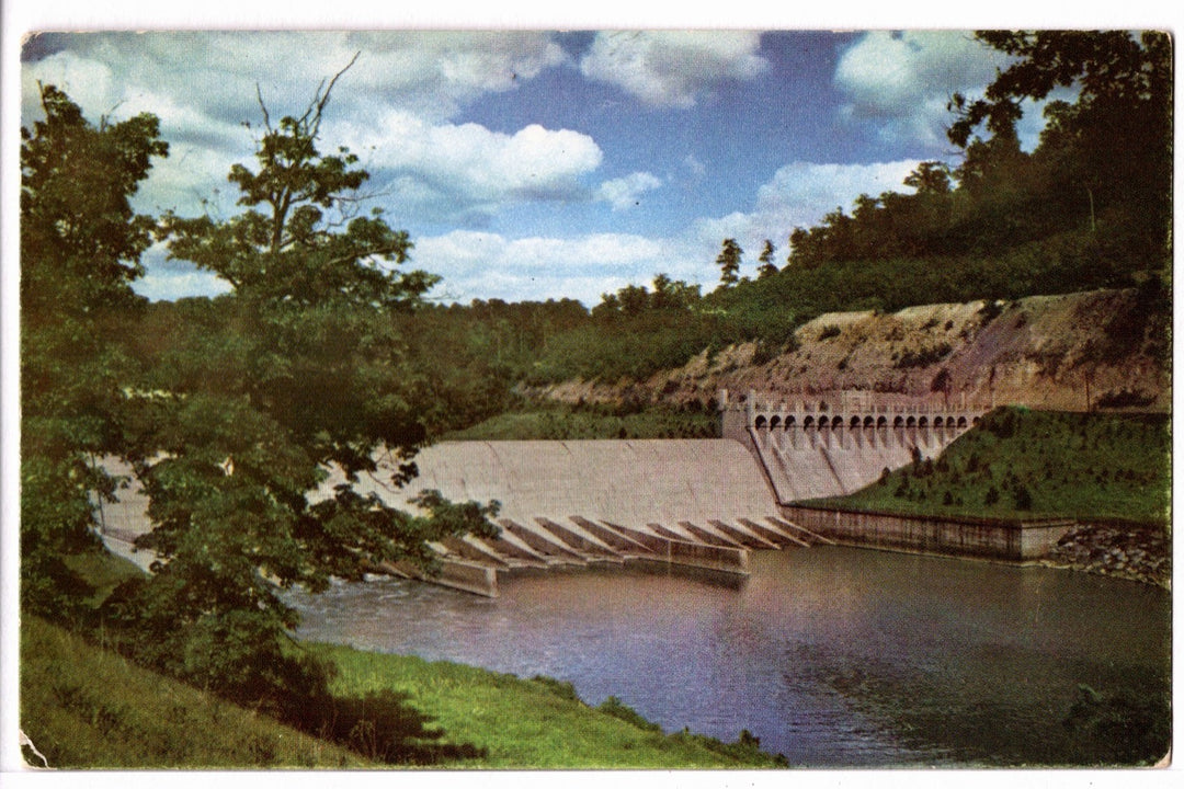 1940s Dover Dam on the Tuscarawas River, Ohio Vintage Postcard.