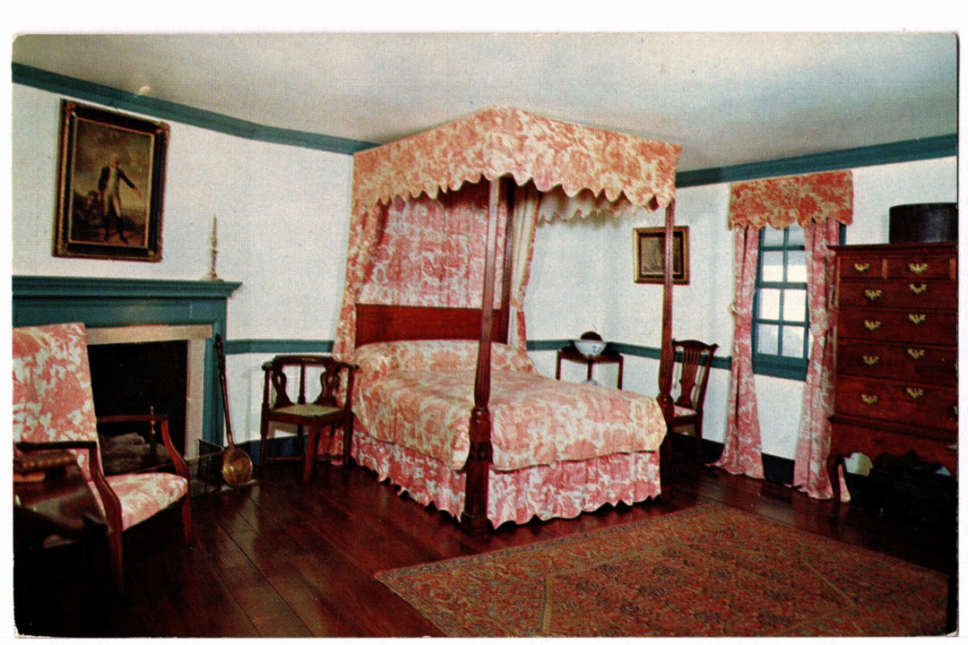 1950s Lafayette Bedroom at Mount Vernon, Fairfax VA Vintage Postcard.