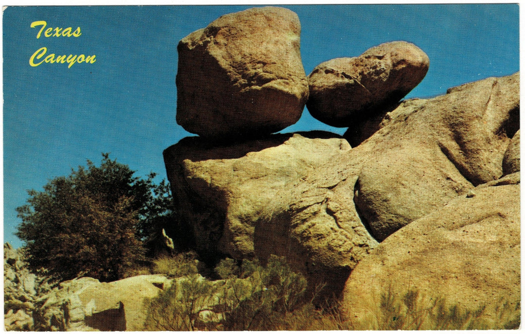 Kissing Rocks Texas Canyon Arizona Vintage Postcard.