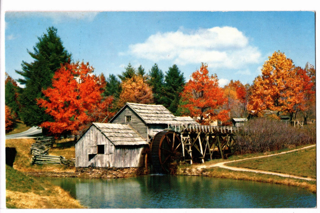 1960s Mabry Mill, Blue Ridge Parkway, Appalachia, Virginia Vtg Postcard.