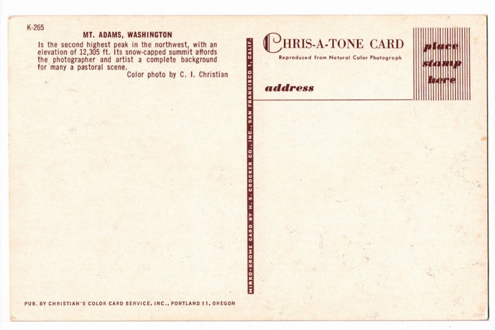 1950s Cowboy in the High Country Washington Vintage Postcard, back.