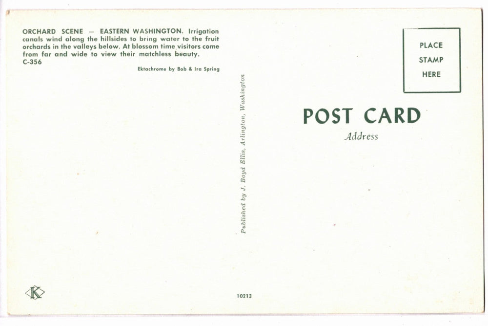 1950s Apple Capital of the World Wenatchee Valley WA Vintage Postcard, back.