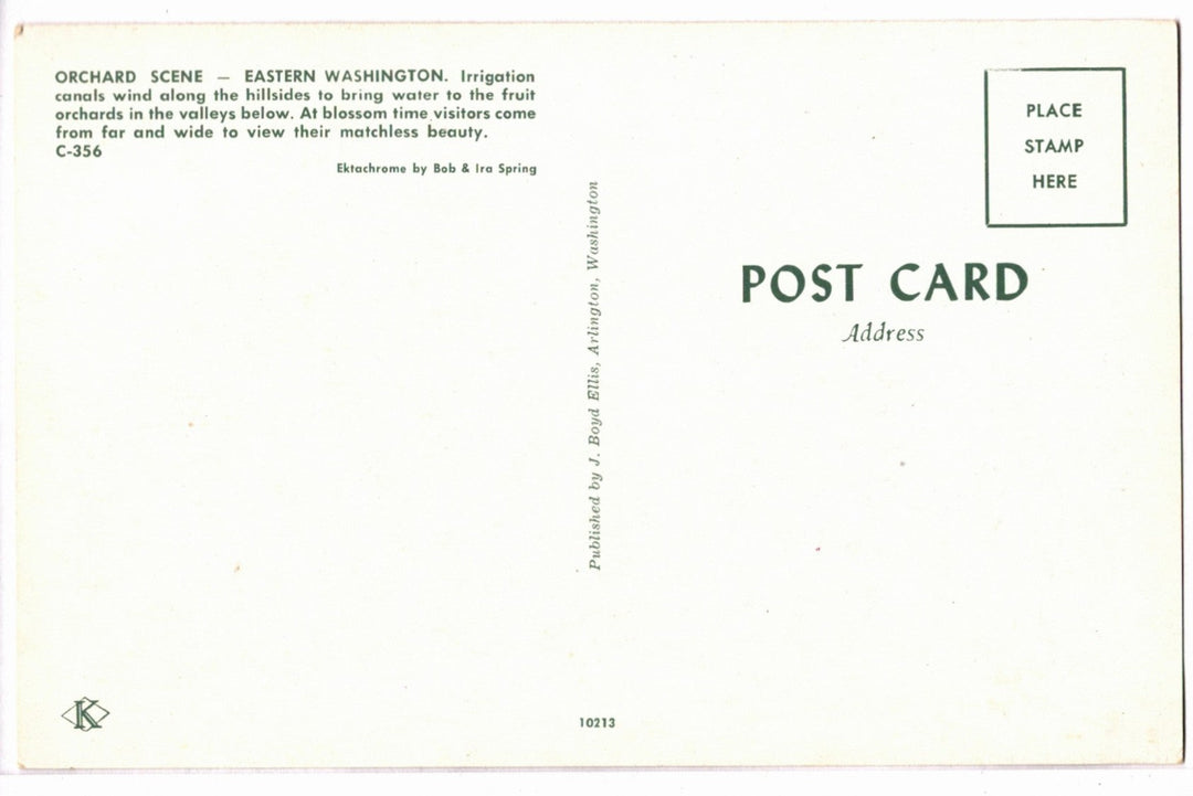 1950s Apple Capital of the World Wenatchee Valley WA Vintage Postcard, back.