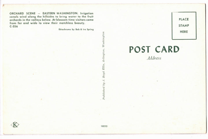 1950s Apple Capital of the World Wenatchee Valley WA Vintage Postcard, back.