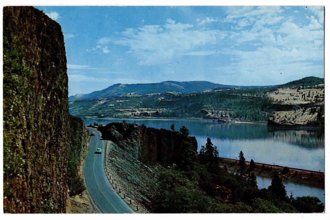 1950s Columbia River Gorge from Evergreen Highway Vintage Postcard.
