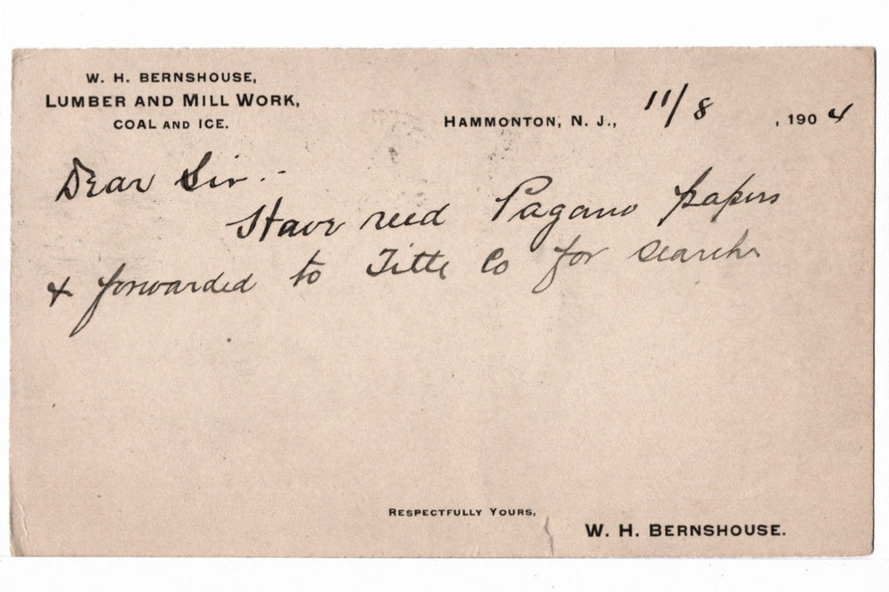 UX18 Postal Card McKinley 1c Nov 8 1904.