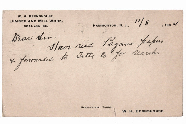 UX18 Postal Card McKinley 1c Nov 8 1904.