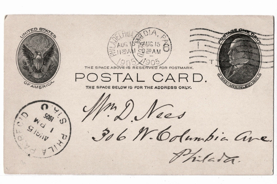 2621 UX18 Postal Card McKinley 1c Aug 15 1905 A Legal Matter.